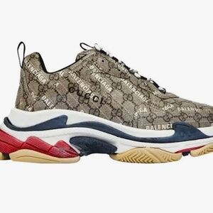 Men Balenciaga & Gucci collab Triple S sneaker